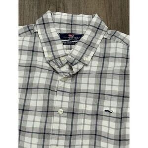 Vineyard Vines Slim Fit Tuckered Shirt Men's Gray‎ Plaid Long Sleeve Size Small
